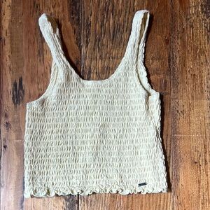 Hollister Yellow Smocked Crop Tank Top